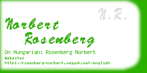 norbert rosenberg business card